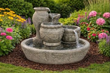 Old World Concrete Water Fountain